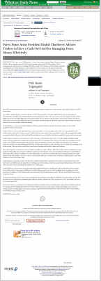 Forex Peace Army | Cash Out Goal Money Management Principle in Whittier Daily News (Whittier, CA) Money Management with Goal Whittier Daily News (Whittier, CA) by Forex Peace Army